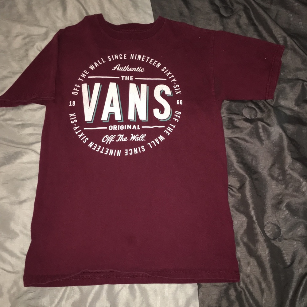 Small Vintage Short Sleeve Burgundy Vans T-Shirt